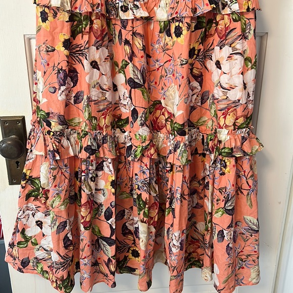 Large INC ruffle floral smocked dress - Picture 3 of 5